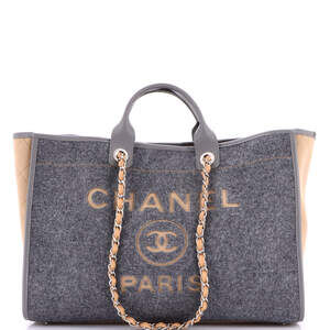 Chanel Large Deauville Tote Wool Felt